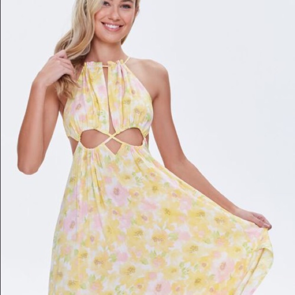 Floral Cutout Maxi Dress